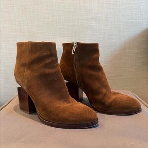 Alexander Wang Brown Suede Ankle Boots with Block Heel